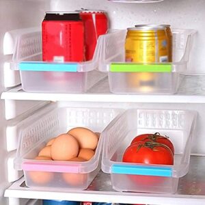 shlutesoy refrigerator organizer bins,stackable fridge organizers for freezer, kitchen, countertops, cabinets - clear pantry storage rack