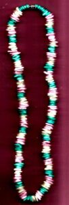 18" rose clam shell necklace- for teen ages color rose, yellow & light green