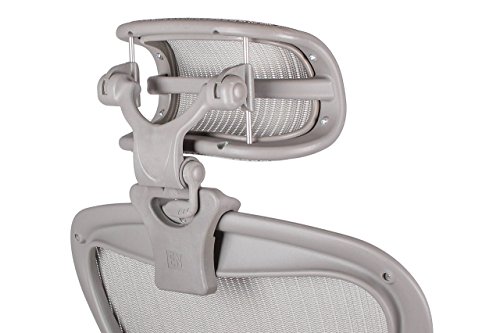 The Original H3 Zinc Headrest for Herman Miller Aeron Chair Plus Casters | Colors and Mesh Match Classic Aeron Chair 2016 and Earlier Models | Aeron Chair Not Included