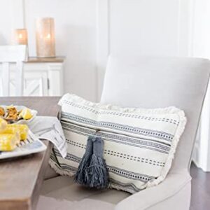 Mud Pie Tassel Fringe Pillow, Lumbar