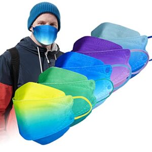 lucifer multicolor disposable face masks, individual packs, 50pcs 4 layers facial safety masks with adjustable elastic ear loop disposable respirator safety mouth masks dust air pollution protection