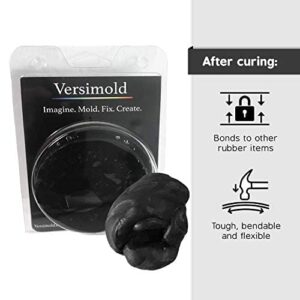 Versimold, Versatile and Moldable Silicone Rubber, Perfect for DIY Fixes and Projects, Cord Fix Putty, Repair Putty, Hand Moldable Compound, Made in USA (Black)