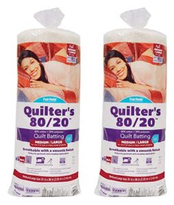 fairfield quilter's 80/20 full, 81" x 96" white (twо pаck)