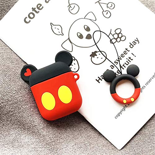 Besoar Dots Red for Airpod 1/2 Case, Cartoon Cute Fashion Cool Silicone Design Character Cover for Airpods, Unique Stylish Kawaii Funny Fun Protective Shell Girls Women Girly Cases Air Pods 2&1