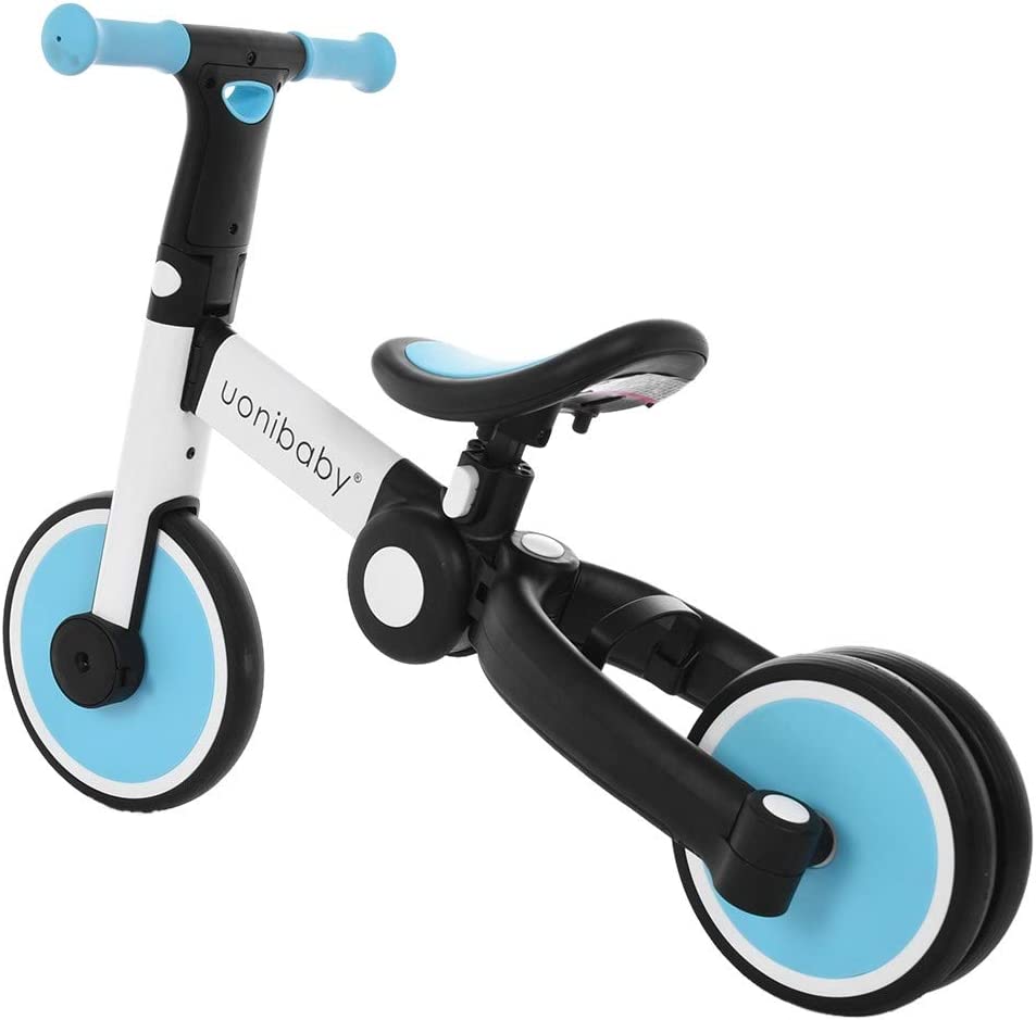 Micozy 5 in 1 Kids Tricycles for 1-3 Years Old Kids Trike 3 Wheel Toddler Bike Boys Girls Trikes for Toddler Tricycles Baby Bike Trike 3 Wheel Convert 2 Wheel Toddler Bike with Pushers,Blue