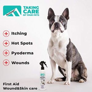 Forticept Hot Spot Treatment and Wound Care Kit for Dogs&Cats |Hotspot Wound Wash Spray 8oz + Wound Care Ointment 4oz + 2" 5 Yards Paw Bandage Wrap | First Aid Kit