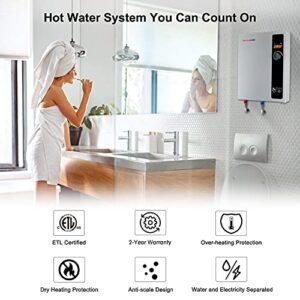 thermomate Electric Tankless Water Heater, 11kW at 240 Volt, On Demand Instant Hot Water Heater, Self Modulating Energy Saving, Save Space, 2.15GPM at 35°F Rise