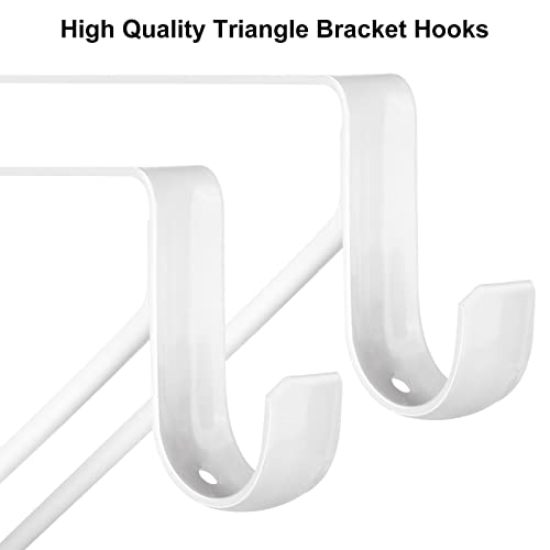 4 Pack Heavy Duty Closet Rod Brackets Holder 10.8 x 10.8 x 1 Inch, White Closet Rod Shelf Support Hooks Wall Mounted Shelf and Rod Support Brackets with Screws (275 x 275 x 25mm - D x H x W)