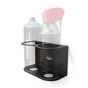 koova 2 aerosol  spray can holder | easy install wall mount | heavy-duty powder coated steel storage rack for garage & home | craft workspace paint bottle organizer | hardware included | usa made