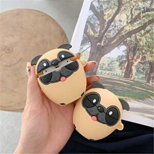 Besoar Red Lips Dog for Airpod 1/2 Case, Cartoon Cute Fashion Cool Silicone Design Character Cover for Airpods, Unique Animal Pug 3D Kawaii Funny Fun Shell Girls Women Girly Boys Cases Air Pods 2&1