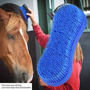 Professional Horse Cleaning Grooming Silicone Brush Durable Lightweight Easy to Operate Equestrian Massage Tool