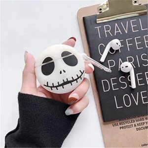 Besoar Luminous Skull for Airpod 1/2 Case, Cartoon Cute Fashion Cool Silicone Design Character Cover for Airpods, Unique Stylish Kawaii Funny Fun Protective Shell Girls Women Girly Cases Air Pods 2&1