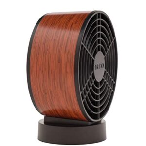 Treva 5" Aromatherapy Diffuser Fan - 2 Speed Air Flow - Faux Wood Design with Reusable Fragrance Pads - Portable USB and Battery Operated Personal Cooling Device