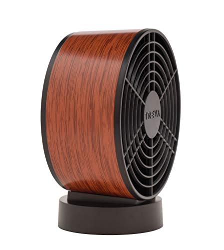 Treva 5" Aromatherapy Diffuser Fan - 2 Speed Air Flow - Faux Wood Design with Reusable Fragrance Pads - Portable USB and Battery Operated Personal Cooling Device