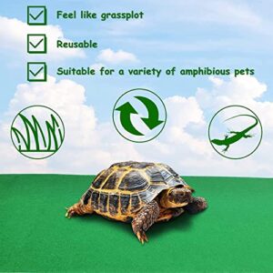 Hamiledyi Reptile Carpet Mat Green Terrarium Liner Bedding Reptile Substrate Gallon Supplies for Bearded Dragon Lizard Tortoise Leopard Gecko Snake 39’’ x 20’’