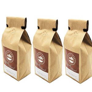 3 pack fall blend coffee hand roasted beans, complex and spicy with notes of nutmeg, cinnamon, and pumpkin spice by split oak coffee roasters medium roast coffee