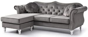 glory furniture hollywood reversible sectional, dark gray