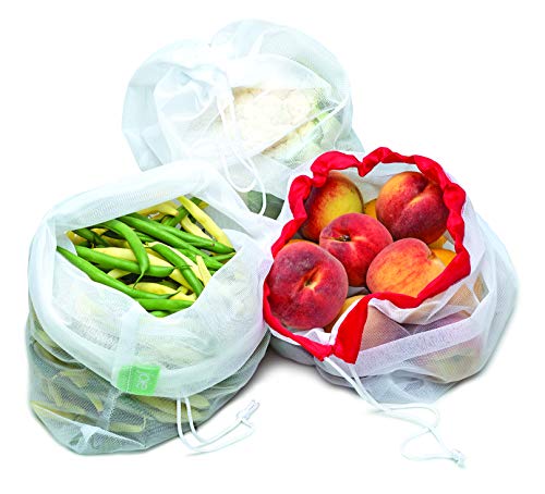 Joie Reusable Produce Bags 5pc Set, Sustainable, Nylon, Mesh, Machine Washable, Eco-Friendly