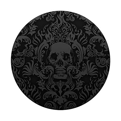 Black Skull Bones Head Skeleton Bone Goth Gothic Pattern PopSockets PopGrip: Swappable Grip for Phones & Tablets