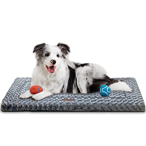 Western Home Dog Crate Bed for Small Medium Large & Extra Large Dogs/Cats for 30/36/42 inch Crate Pad, Dog Beds for Sleeping & Play Pet Bed, Washable and Bottom Anti-Slip Thin Dog Pad, Crate Mat