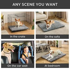 Western Home Dog Crate Bed for Small Medium Large & Extra Large Dogs/Cats for 30/36/42 inch Crate Pad, Dog Beds for Sleeping & Play Pet Bed, Washable and Bottom Anti-Slip Thin Dog Pad, Crate Mat