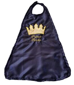 1st 2nd birthday satin prince or king crown cape black and gold