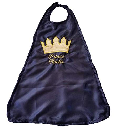 1st 2nd Birthday Satin Prince OR King Crown Cape black and gold