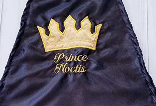 1st 2nd Birthday Satin Prince OR King Crown Cape black and gold