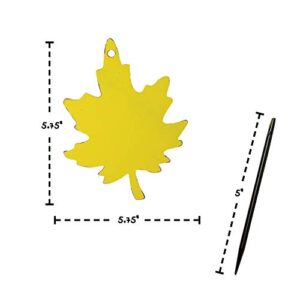 Neliblu Magic Fall Colors Scratch Fall Craft Art Set - Colorful Scratch Paper Autumn Leaves in Bright Fall Colors - Set of 24 Leaves, 24 Scratch Sticks and 24 Ribbons