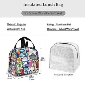 rigi Lunch Bag Insulated Portable Game Luch Box For Adults Kids Teens