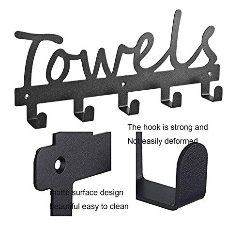 Eywlwaar Metal Towel Racks Towel Holder Sandblasted Wall Mount Rustproof and Waterproof for Kitchen Storage Organizer Rack, Bathroom Towels, Robes, Clothing (Style-Towels-2)