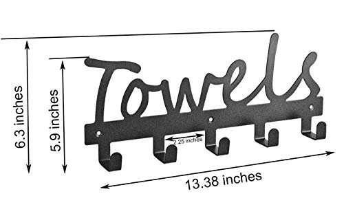 Eywlwaar Metal Towel Racks Towel Holder Sandblasted Wall Mount Rustproof and Waterproof for Kitchen Storage Organizer Rack, Bathroom Towels, Robes, Clothing (Style-Towels-2)