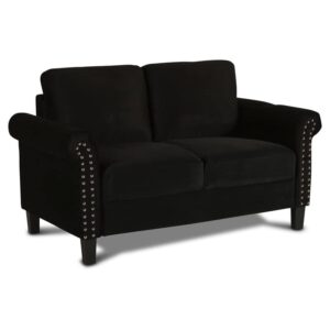 new classic furniture alani sofas and couches, loveseat, black