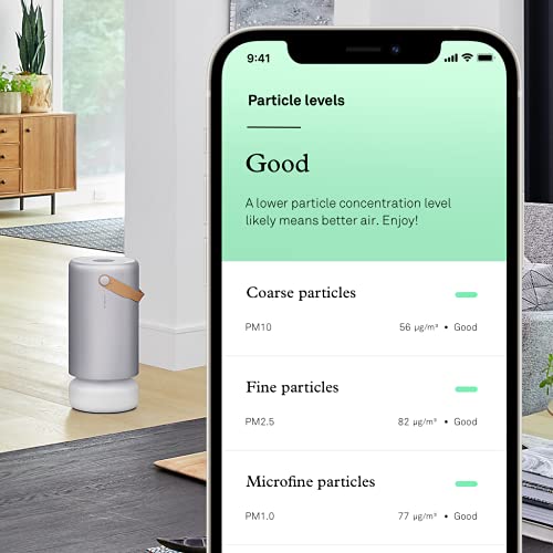 Molekule Air Pro Air Purifier for Large Rooms up to 1000sq. ft. with PECO Technology, Compatible with Alexa, Eliminates Smoke, Mold, Bacteria & Other Pollutants for Clean Air – Silver