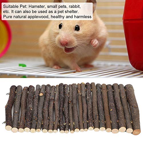 Hamster Arch Bridge, Small Animals Applewood Arch Bridge Toy DIY Flexible Wooden Ladder Pet Cage Accessories for Rat Rodents Tortoise Squirrel Golden Bear(L)