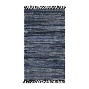 french connection home elisha denim chindi moroccan area rug, 36"x60", elisha