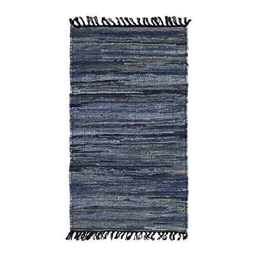 French Connection Home Elisha Denim Chindi Moroccan Area Rug, 36"x60", Elisha