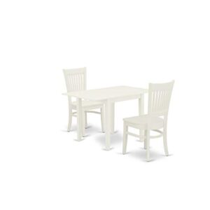 East West Furniture NDVA3-LWH-W Dining Set