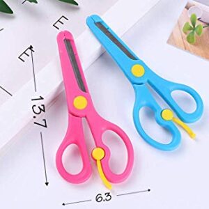 QIANG Loop Scissors for Children and Teens, Right and Lefty Support, Easy-Open Squeeze Handles Safety Scissors Toddler Safety Craft Scissors Student & Children's Handmade Scissors(6-Pack)