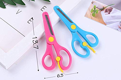 QIANG Loop Scissors for Children and Teens, Right and Lefty Support, Easy-Open Squeeze Handles Safety Scissors Toddler Safety Craft Scissors Student & Children's Handmade Scissors(6-Pack)