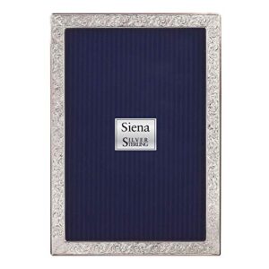 siena 8x10 silver engraved deco picture frame, boutique quality photo frame, collection (925 sterling silver)