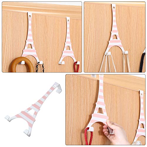 TOYANDONA Wall Mounted Coat Hook Over The Door Hook Eiffel Tower Metal Over Door Hangers Heavy Duty Organizer for Hanging Clothes Towels Coats Bags Keys Over Door Storage Rack