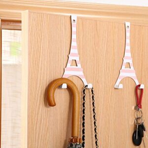 TOYANDONA Wall Mounted Coat Hook Over The Door Hook Eiffel Tower Metal Over Door Hangers Heavy Duty Organizer for Hanging Clothes Towels Coats Bags Keys Over Door Storage Rack