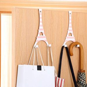 TOYANDONA Wall Mounted Coat Hook Over The Door Hook Eiffel Tower Metal Over Door Hangers Heavy Duty Organizer for Hanging Clothes Towels Coats Bags Keys Over Door Storage Rack