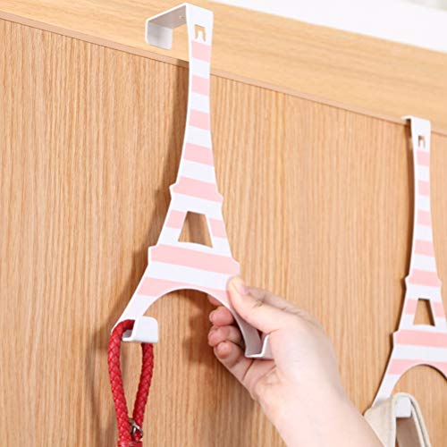 TOYANDONA Wall Mounted Coat Hook Over The Door Hook Eiffel Tower Metal Over Door Hangers Heavy Duty Organizer for Hanging Clothes Towels Coats Bags Keys Over Door Storage Rack