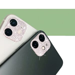 Rear Camera Decorations for iPhone 12 3D Bling Bling Diamond Lens Protective with Flash Hole Ring Anti-Fall Decorate Crystal Rhinestone Sticker iPhone12 Protector Cover Silver