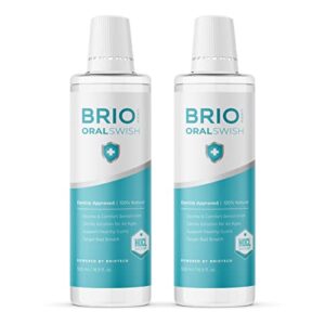 BrioCare Oral Swish, Natural & Vegan Oral Care, Gentle Hygiene Mouthwash Rinse, Fight Bad Breath, Plaque & Cause of Gum Disease, Support Tender Gums, Alcohol Free, Pure Hypochlorous HOCl by BRIOTECH