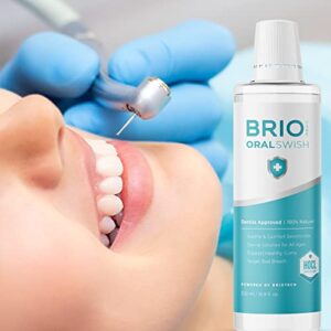 BrioCare Oral Swish, Natural & Vegan Oral Care, Gentle Hygiene Mouthwash Rinse, Fight Bad Breath, Plaque & Cause of Gum Disease, Support Tender Gums, Alcohol Free, Pure Hypochlorous HOCl by BRIOTECH