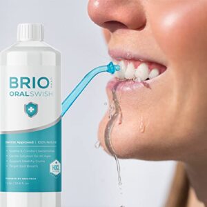 BrioCare Oral Swish, Natural & Vegan Oral Care, Gentle Hygiene Mouthwash Rinse, Fight Bad Breath, Plaque & Cause of Gum Disease, Support Tender Gums, Alcohol Free, Pure Hypochlorous HOCl by BRIOTECH