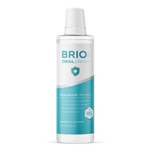 BrioCare Oral Swish, Natural & Vegan Oral Care, Gentle Hygiene Mouthwash Rinse, Fight Bad Breath, Plaque & Cause of Gum Disease, Support Tender Gums, Alcohol Free, Pure Hypochlorous HOCl by BRIOTECH